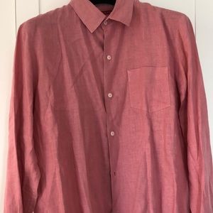 100% linen shirt in elegant pink
